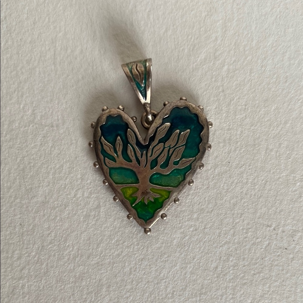Beautiful Tree of Life Pendant. Sterling silver and enamel.
